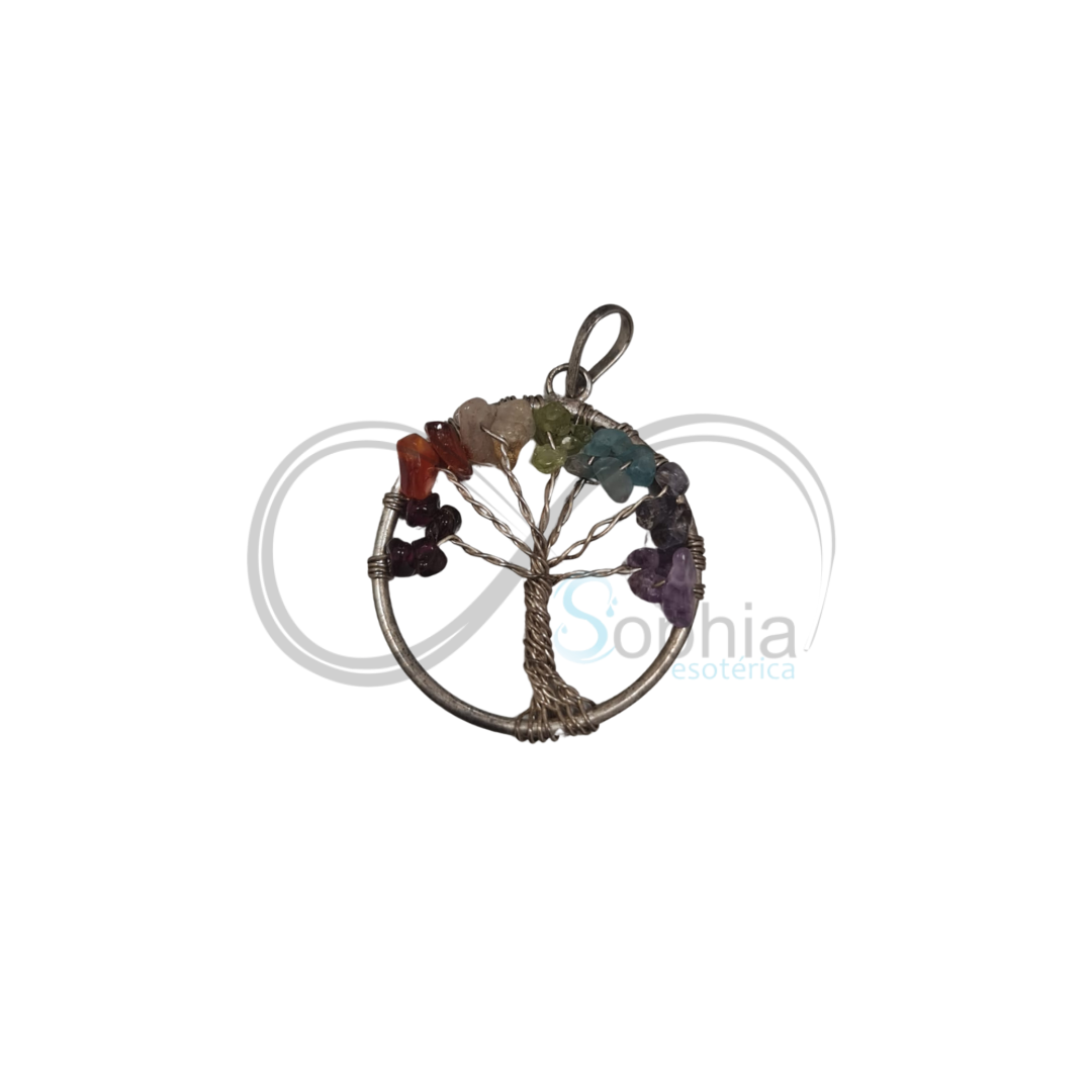 Pendente Ărvore da Vida com Pedras dos Chakras