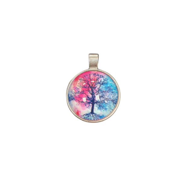 Pendente Árvore da Vida Azul e Rosa