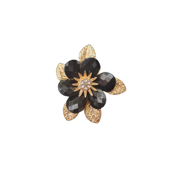 Anel Flor de Obsidiana