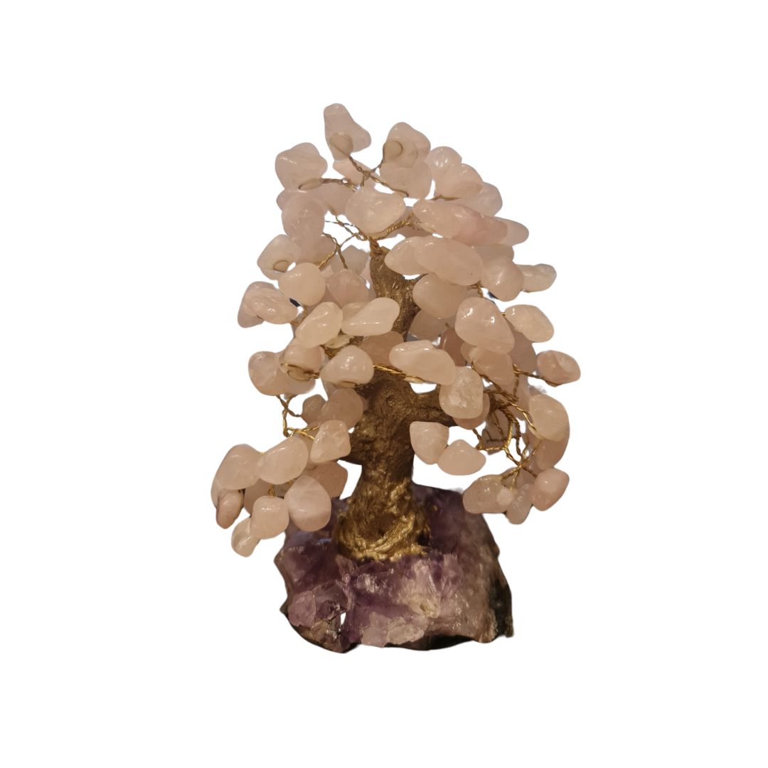 Árvore Orgonite Quartzo Rosa e Ametista